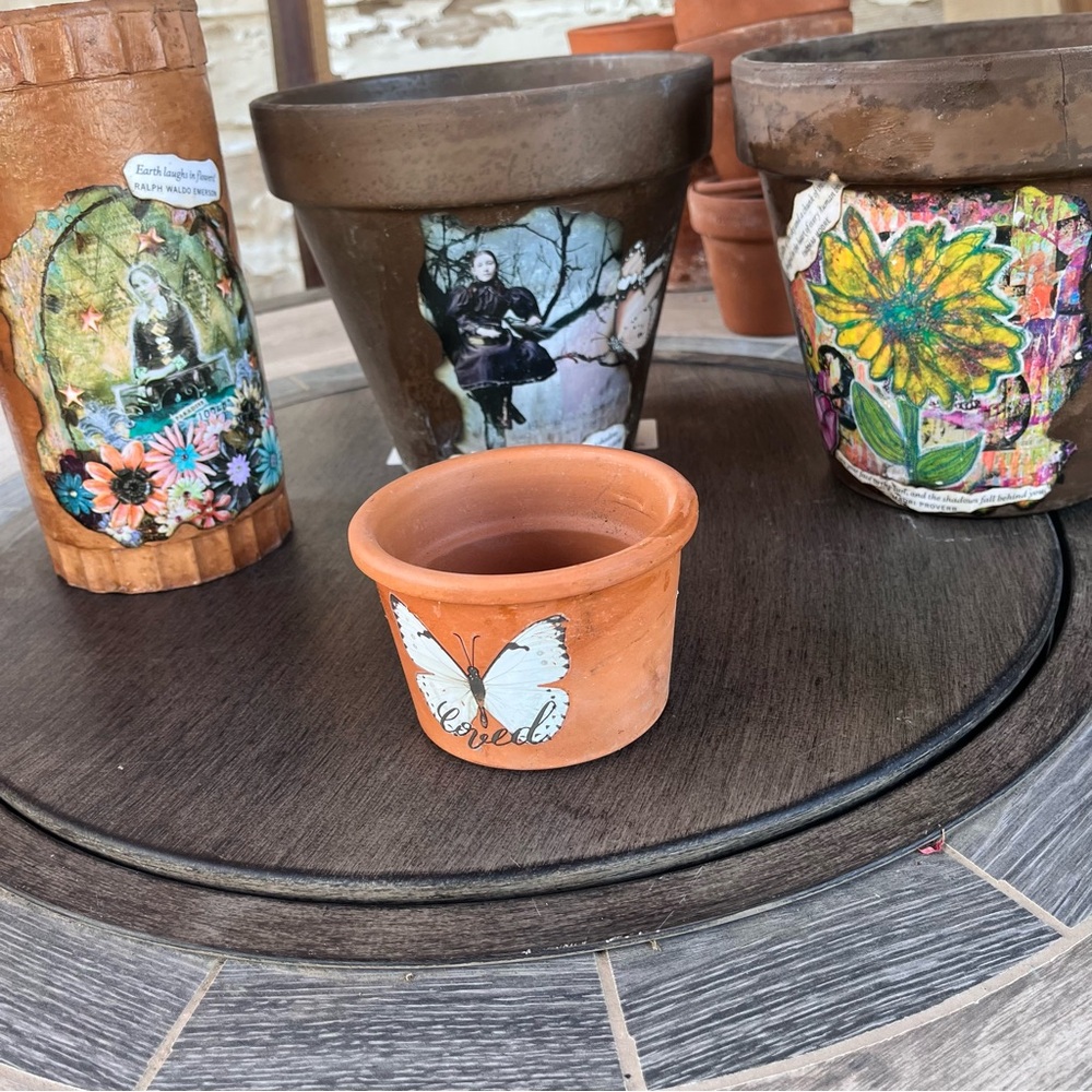 Customized Terra Cotta flower pot w/catch plate - Picture 5 of 8